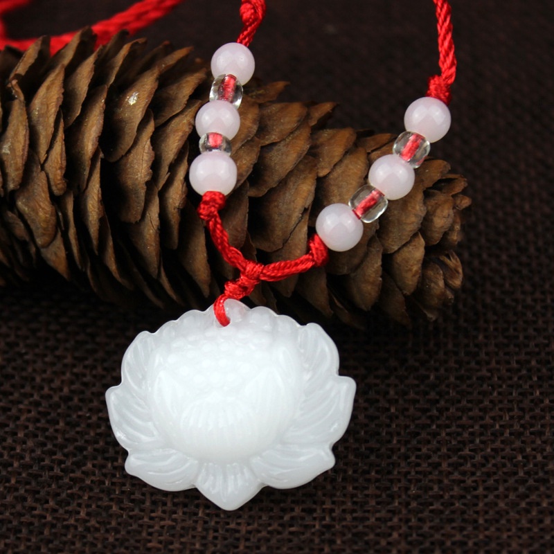 Vòng cổ Ngọc Bích / Hoa Sen / Phật Giáo / GuanYin / Heian Có Thể Điều Chỉnh