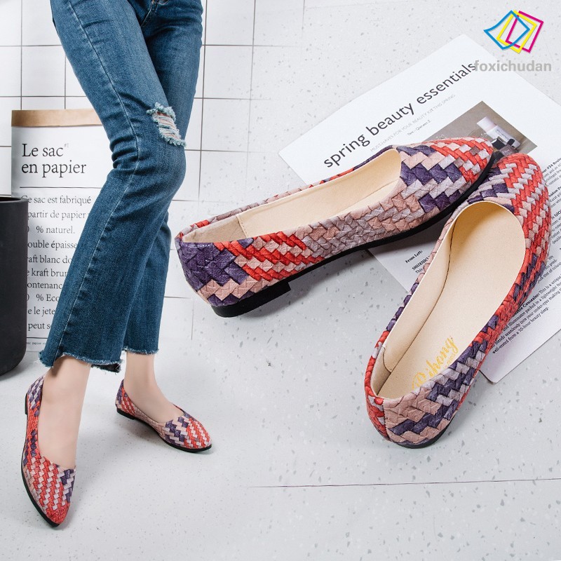 Giày Búp Bê Đế Bằng Nhiều Màu Dễ Thương Cho Nữ