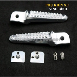 1 cặp gác chân nhôm, gác chân sau chất liệu nhôm màu trắng cho các loại xe