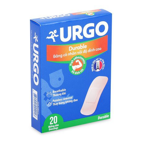 [GIÁ GỐC] URGO Durable băng keo cá nhân có độ dính cao hộp 102 miếng