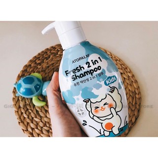 <380ml> DẦU GỘI XẢ TÓC TRẺ EM ATOPALM FRESH 2in1 SHAMPOO kid>2y