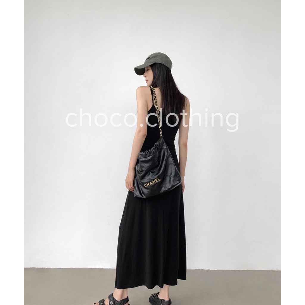 Đầm 2 dây body maxi - đầm 2 dây thun mềm dáng dài lên form cực tôn dáng