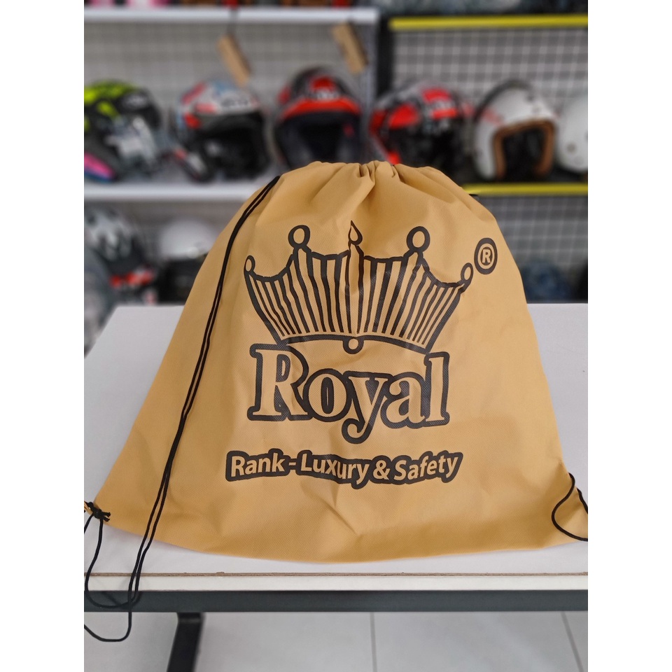 Túi vải dây rút Royal đựng nón bảo hiểm chống trầy xước, màu vàng năng động
