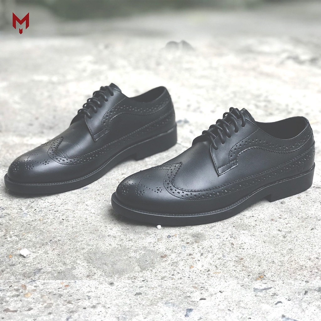 Giày Derby Wingtip Da Bò, đế khâu chắc chắn giầy công sở giầy buộc giây Việt Nam