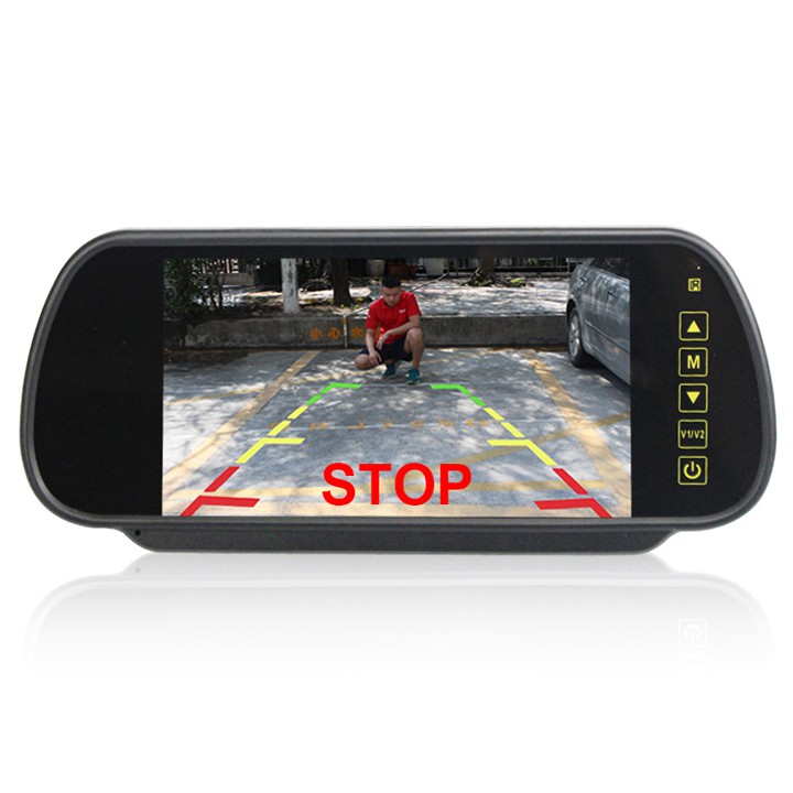 Màn Hình LCD Ốp Gương Ô Tô HD 7 Inch DC 12-24V