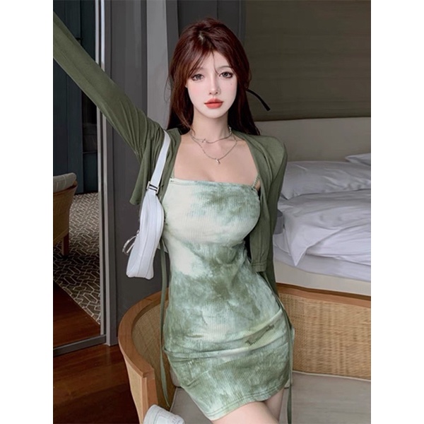 SET ĐẦM BODY 2 DÂY KÈM KHOÁC LOANG MÀU