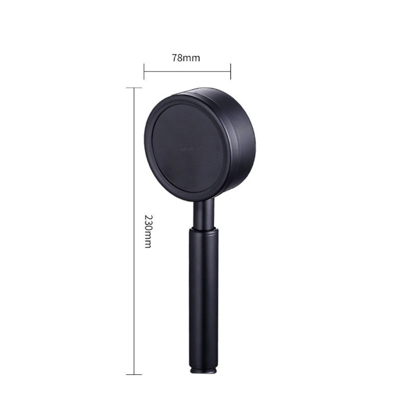 Bộ vòi sen tăng áp inox 304 sơn tĩnh điện Đen - chống rỉ sét, Tia nước xoáy hình tháp (tay sen + dây đen + cài đen)