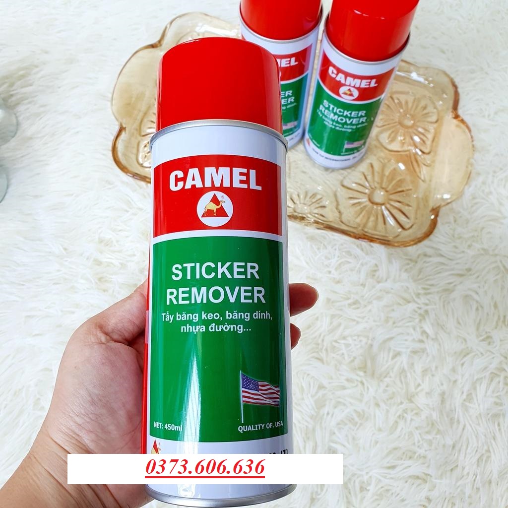 Tẩy Keo Camel Chai Xịt Tẩy Keo Băng Dính Nhựa Đường Đa Năng ô tô , xe máy 450ml