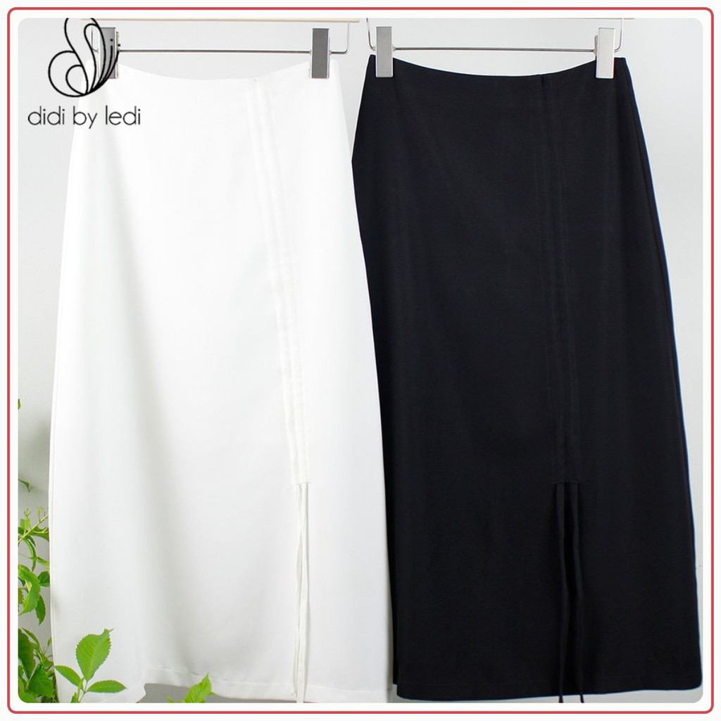 Váy công sở cách điệu rút dây, váy nữ màu Đen DIDI BY LEDI lưng cao, có lớp lót dài qua gối ,vải Visco size S M L - V854