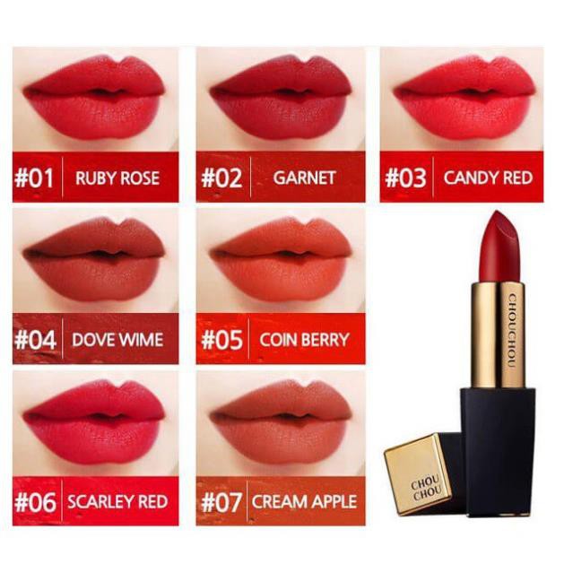 FREESHIP 50K Son Thỏi - Son Lì Chou Chou The Great Desire Matte Rouge Hàn Quốc 3.5g