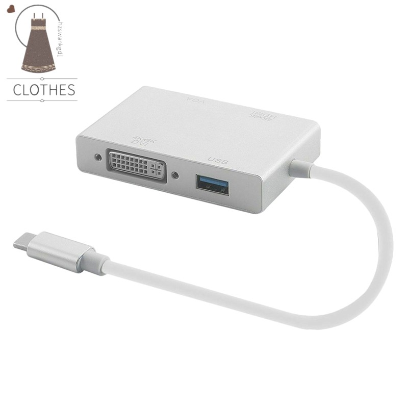 Cáp Chuyển Đổi Type C Sang Hdmi Vga Dvi Usb3.1 4k Hd 1080p 4 Trong 1 | BigBuy360 - bigbuy360.vn