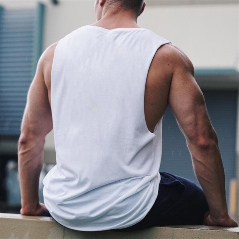 Áo thun ba lỗ in chữ đơn giản phong cách năng động trẻ trung