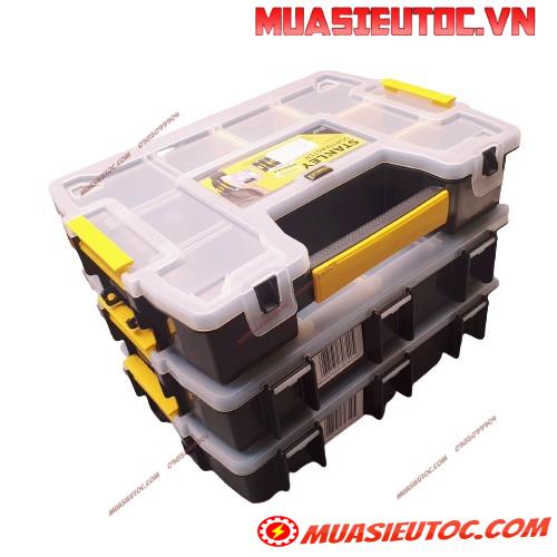 Hộp linh kiện ốc vít 10 ngăn Stanley STST14021- 8 tháo lắp ghép nối linh hoạt thành thùng đồ nghề cầm tay di động