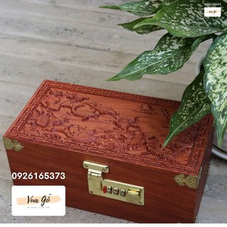 Hộp Tiết Kiệm-Cửu Ngư Quần Hội-Gỗ Hương100%