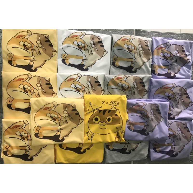 ÁO THUN NAM NỮ TAY LỠ IN HÌNH MÈO NHÉO CHÓ | BigBuy360 - bigbuy360.vn