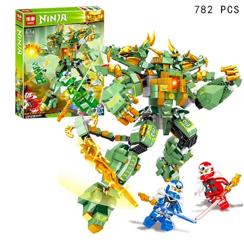 Lắp Ráp nonlego Ninjago 76060 - Xếp Hình Robot Mech Rồng Xanh Moc 782 Mảnh Ghép