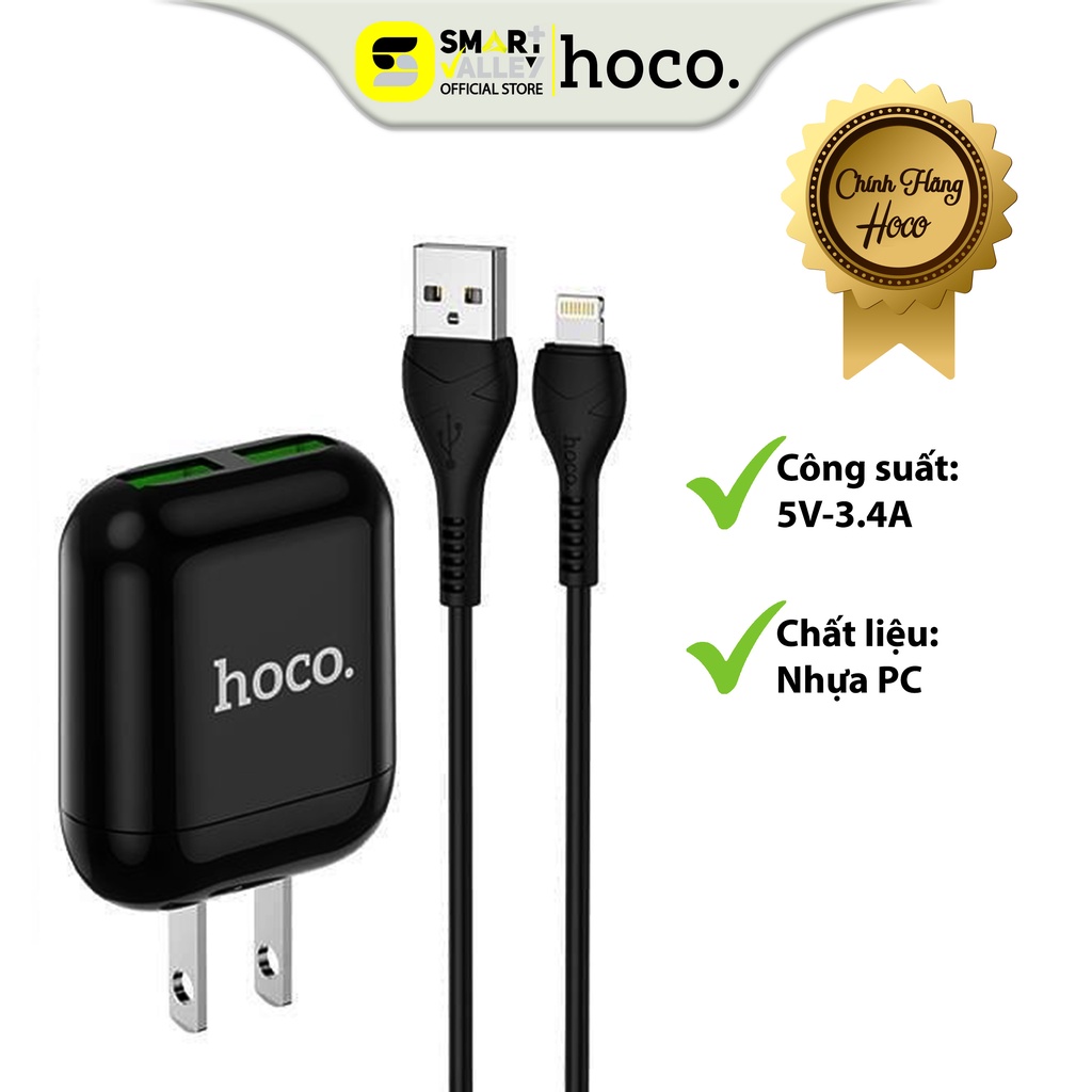 Bộ Sạc Nhanh Hoco HK2 Plus Cho Các Dòng Điện Thoại 3.4A(Max)-Cốc Sạc,Cáp Sạc Hoco HK2 PLus-/MicroUSB/TypeC