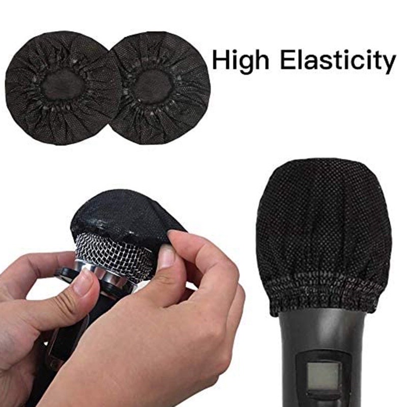 Combo 100 Cái Bọc Micro Karaoke Dùng 1 Lần, màu chấm bi và đen.