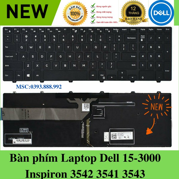 💥SIÊU RẺ💥Bàn phím Laptop Dell 3541 15-3000 Inspiron 3541 3542 3541 3543 3551 3558 3559 5542 5543 5547 5548 5551 5558