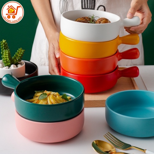 Bát sứ , chảo nướng có tay cầm phong cách Hàn Quốc 21cm 360ml