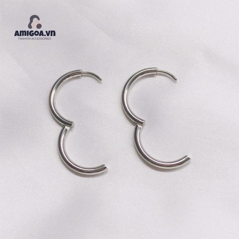 ✨✨Bông tai dáng tròn thiết kế đơn giản hợp thời trang phong cách Hàn Quốc cho nữ (1 pcs)