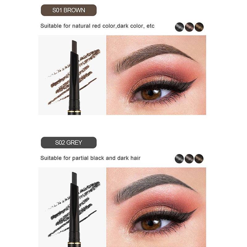Bút Chì Kẻ Lông Mày Hai Đầu Kháng Nước Lâu Trôi 4 Màu Tùy Chọn