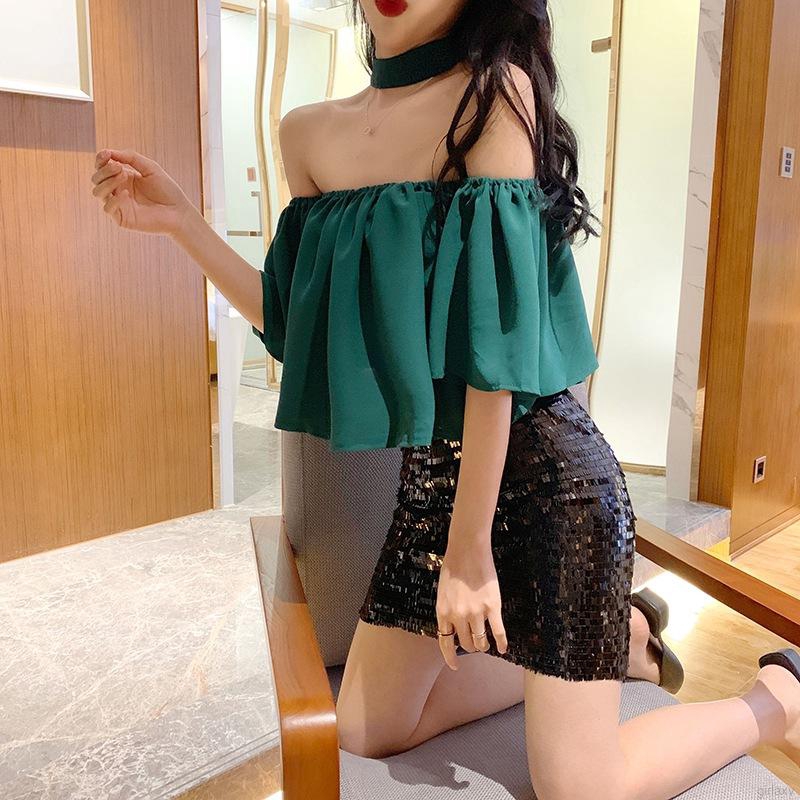 Áo thun trễ vai phong cách thời trang Hàn Quốc quyến rũ