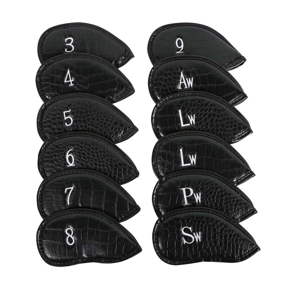 Set 12 Vỏ Bọc Gậy Đánh Golf 3-SW Bằng Sắt Có Đế Sắt Bảo Vệ