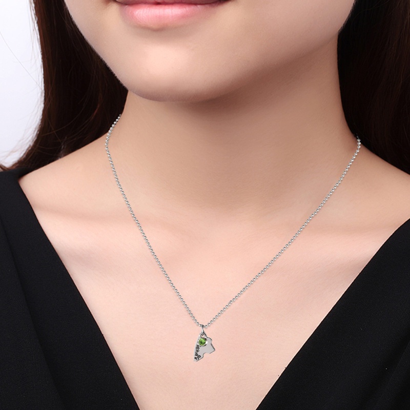 Set 4 Vòng cổ Tình Bạn Mặt Ghép Hình Trái Tim Đính Đá Màu Xanh / Xanh Lá / Nâu / Đỏ
