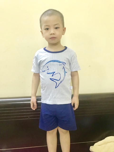 Bộ cotton giấy cộc tay 8-20 kg bé trai / bé gái C2323( ảnh thật )