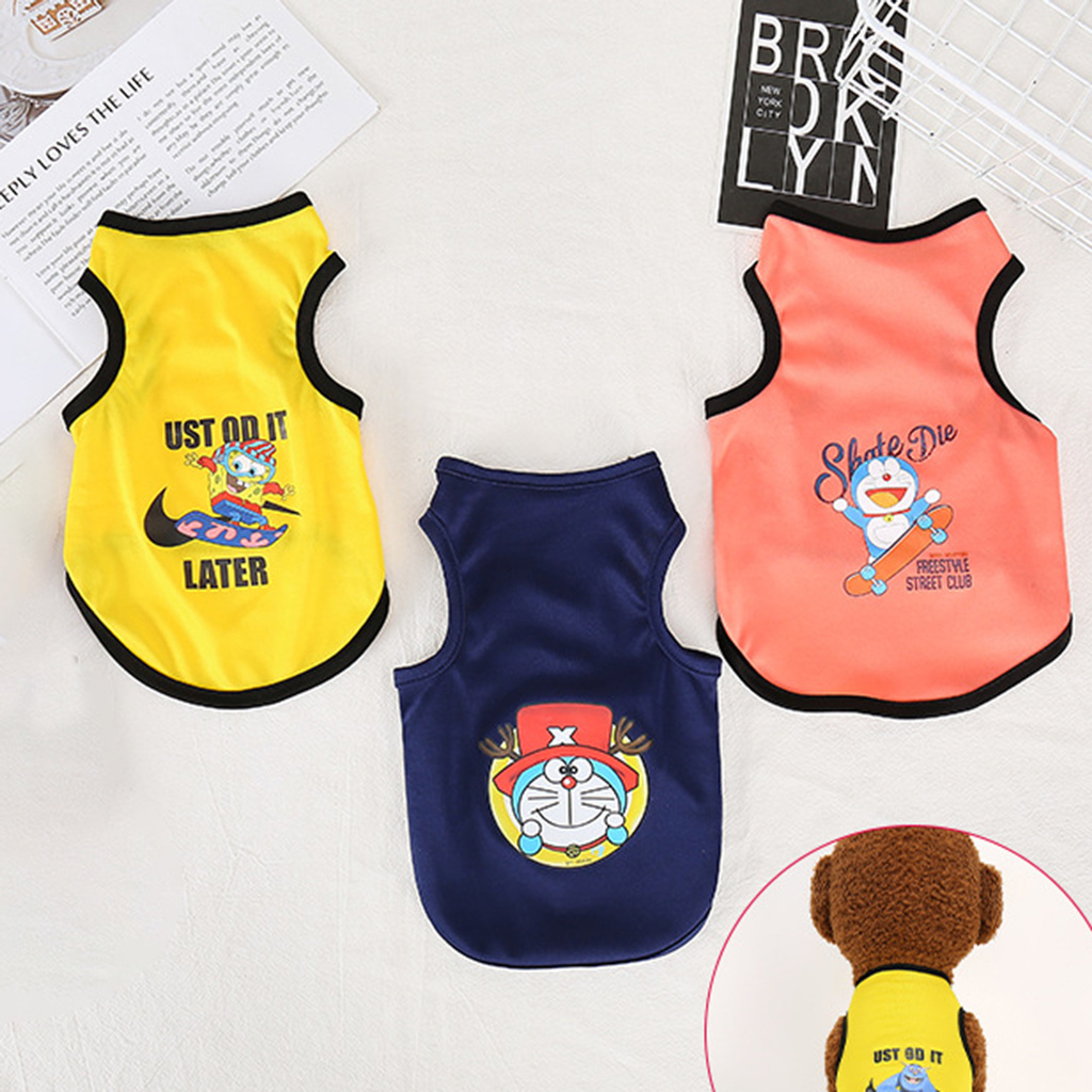 Áo Cổ Tròn In Họa Tiết Hoạt Hình Cho Thú Cưng