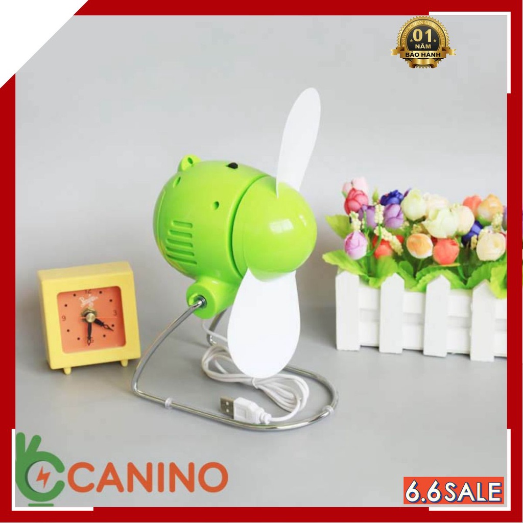 Quạt con cóc mini cắm cổng USB Canino nhiều màu quat cầm tay dùng pin đa năng