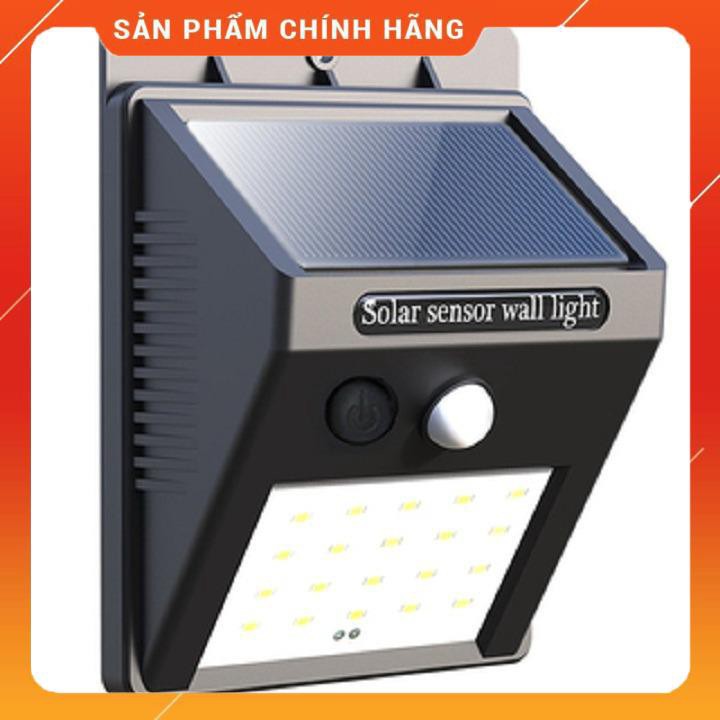 [Giảm 50%]  Đèn cảm ứng hồng ngoại năng lượng mặt trời Solar Sensor Wall light 20 bóng LED siêu sáng (Đen)