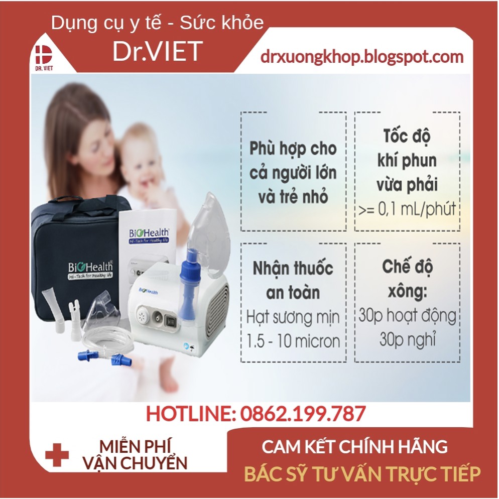 Bộ phụ kiện máy xông Biohealth Neb Pro chính hãng cao cấp-Dùng cho các loại máy xông trên thị trường nếu cùng đầu nối