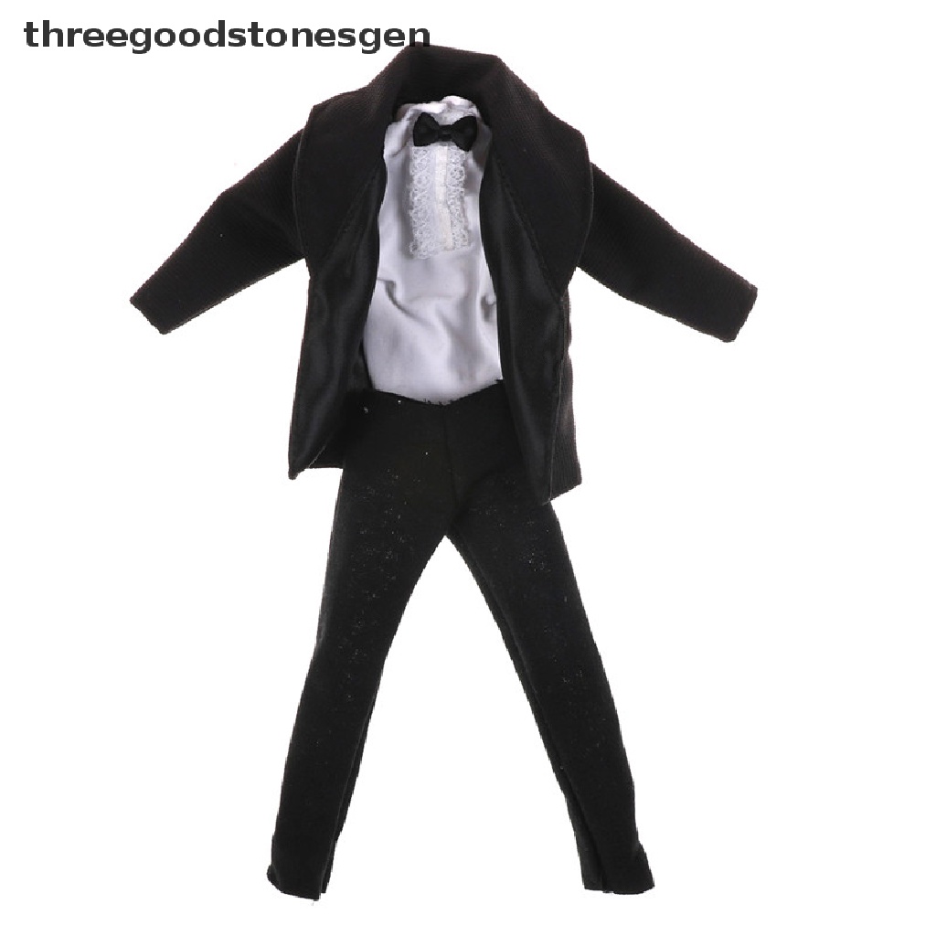 [threegoodstonesgen] 1 set Formal Suit Black Bowtie Wedding Groom Clothes Tuxedo For Ken Doll Tss thumbnail