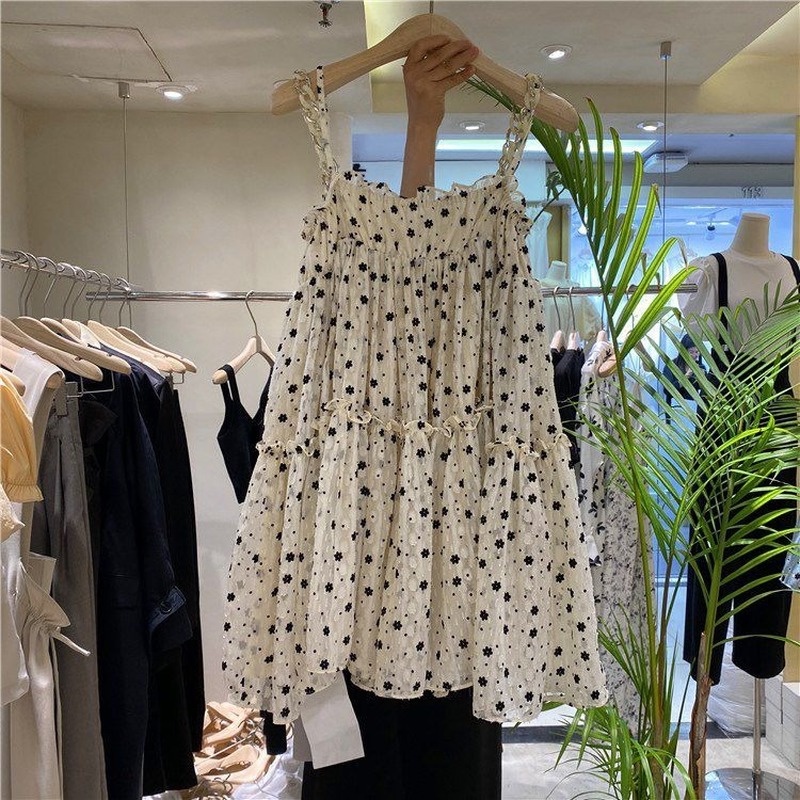 Đầm Dáng Chữ A Hai Dây Phong Cách Phương Tây Thời Trang Mùa Hè Giảm Giá Dành Cho Nữ