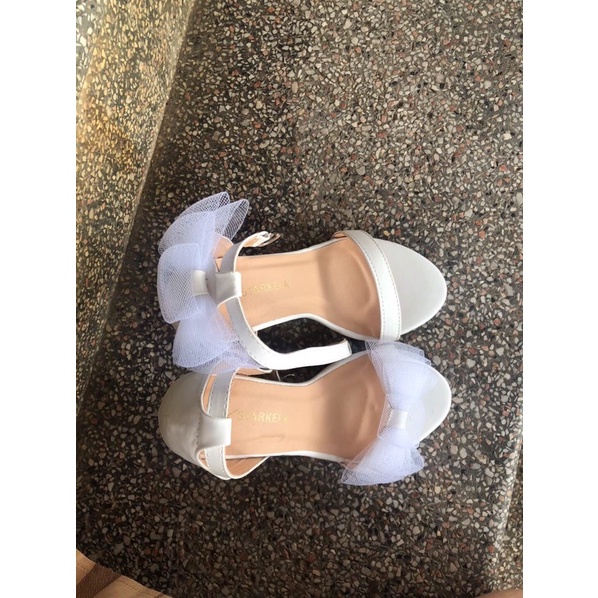 Giày Sandal Quai Ngang Đính Nơ Công Chúa