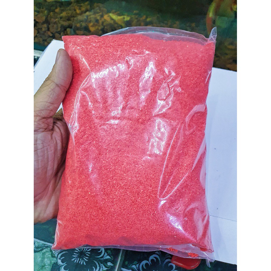 1KG CÁT THẠCH ANH ĐỎ TRANG TRÍ HỒ CÁ NON BỘ