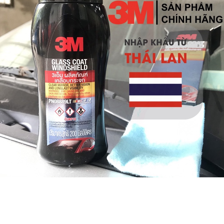 (Siêu tốc) Dung dịch chống bám nước trên kính xe, chai chống bám nước kính ô tô, chống bám nước gương hậu 3M 08889LT [CH
