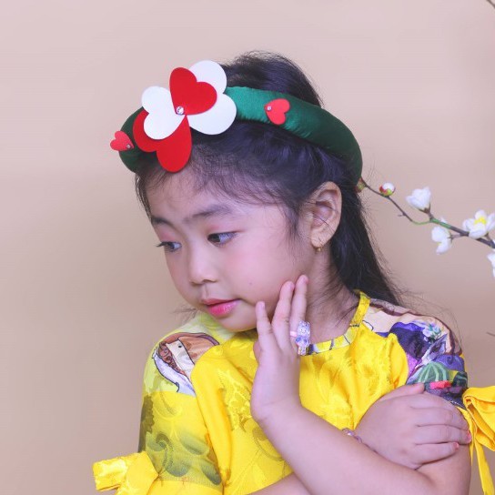Mấn đính hoa 3D cho bé gái mặc với áo dài siêu xinh - Jadiny