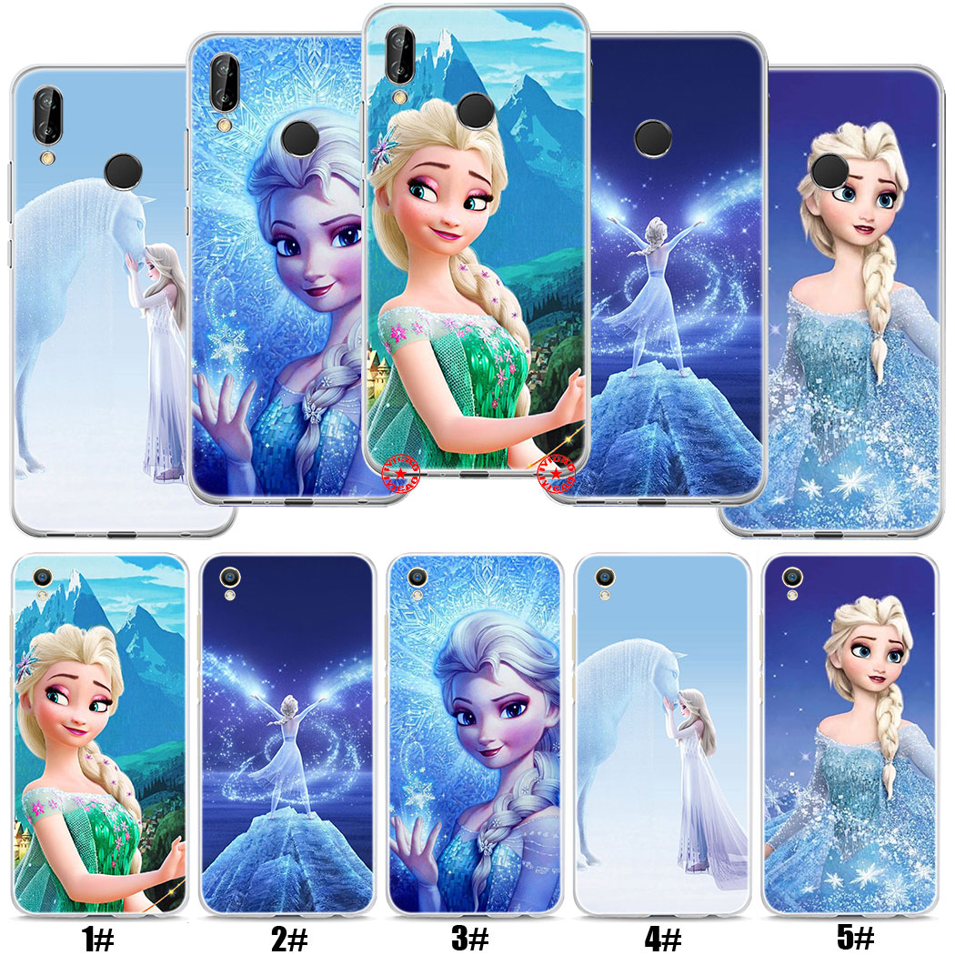 Ốp điện thoại trong suốt hình công chúa Elsa NU43 cho OPPO A3S A5 A5S A7 A37 A39 A57 A59 A73 A77 F1S F3 F7 F9 Pro Neo 9