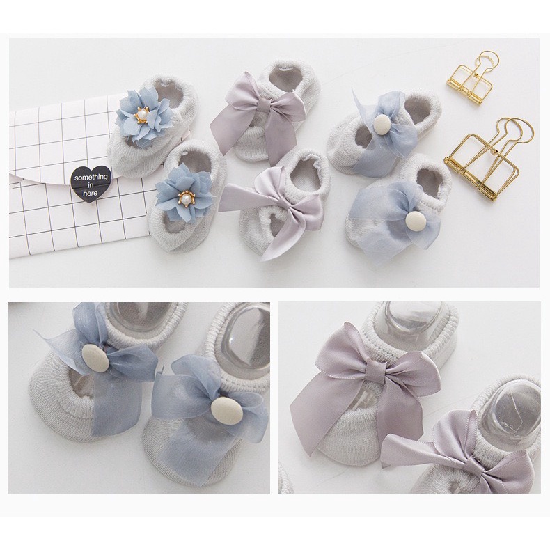 Set 3 đôi tất công chúa xinh xắn cho bé yêu 0-1 tuổi - T18