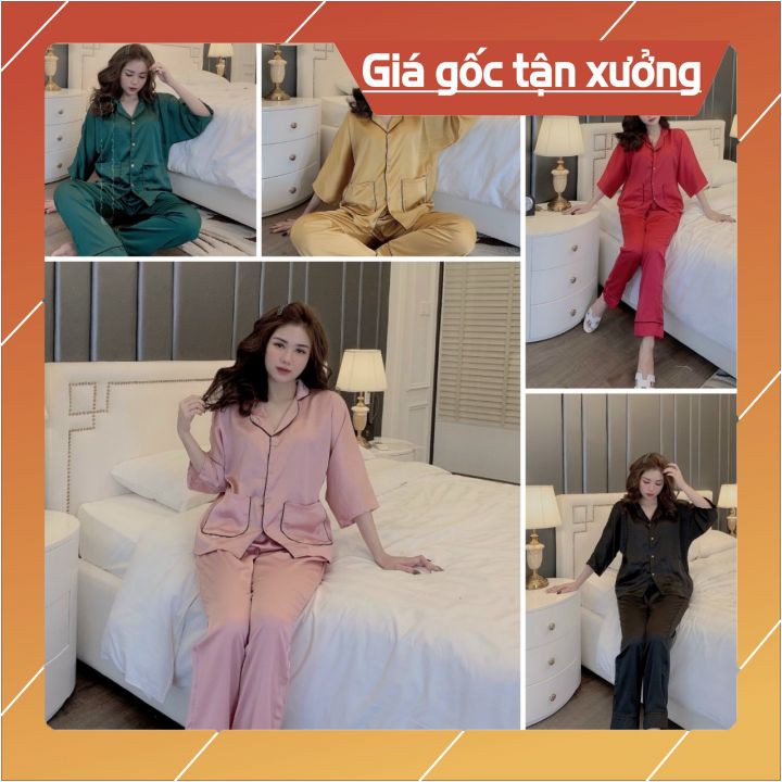 [GIÁ HUY DIỆT] ĐỒ BỘ CHẤT LIỆU SATIN THIẾT KẾ HÌNH CÁNH DƠI SANG TRỌNG FREESIZE