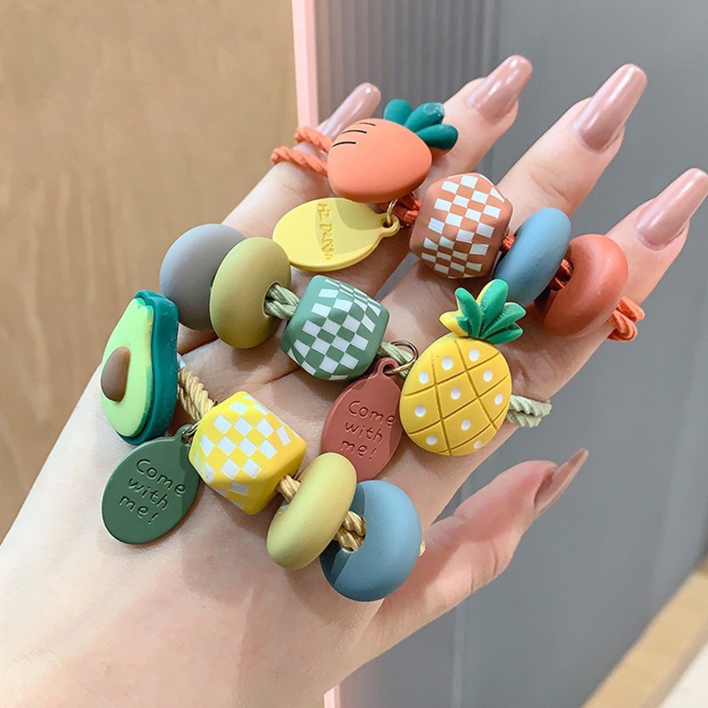 Chun buộc tóc hàn quốc có túi zip mix màu - Thun cột tóc cho bé