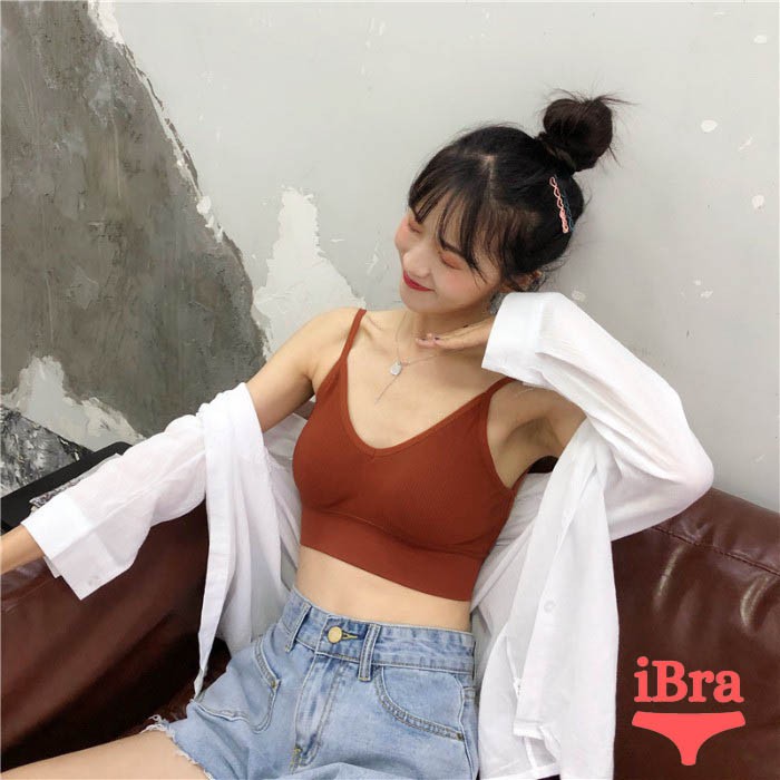 Áo bra hai dây len gân tăm FreeSize khoét lưng chữ u gợi cảm thon thả có đệm nâng ngực chất đẹp siêu hot SBR01