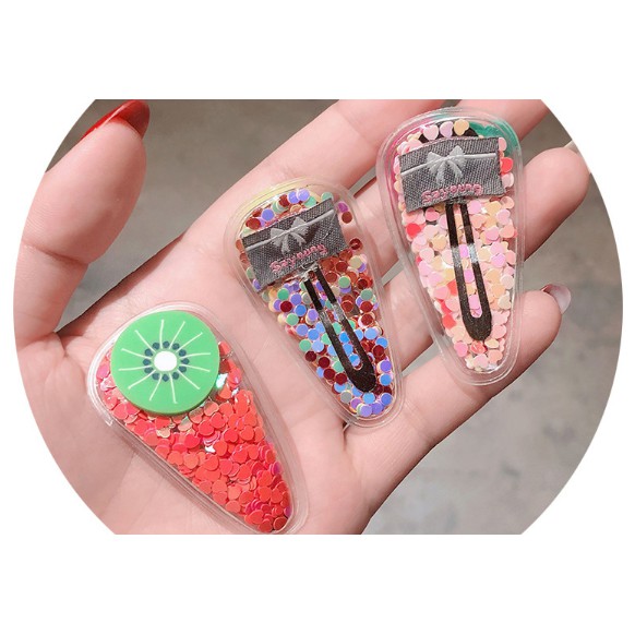 BẤM TÓC MÁI HÌNH TRÁI CÂY CÓ KIM TUYẾN PK110