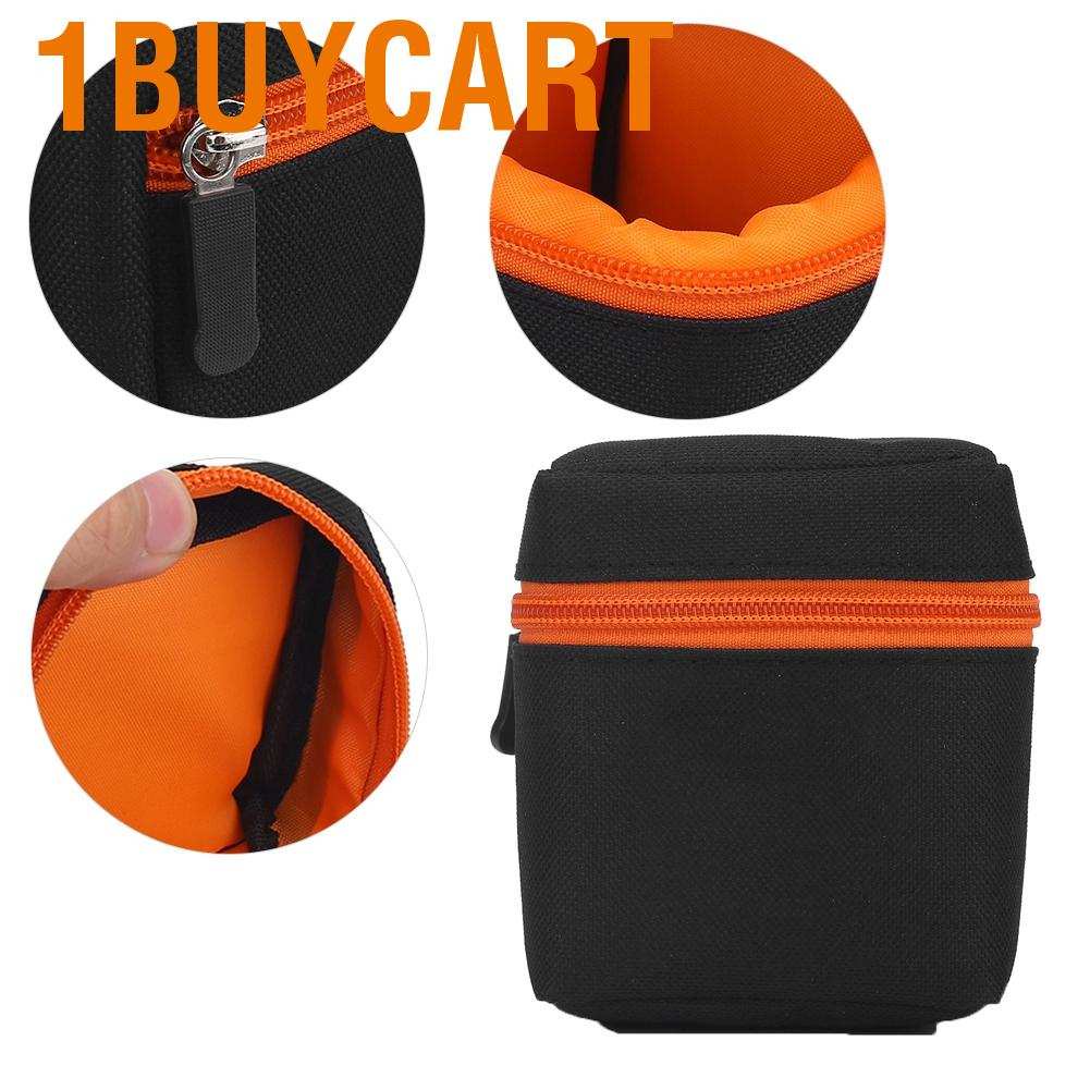 1buycart Lens Case 7mm Thickness Anti-Shock Pad Bag Smooth Zipper Wearable for Story Photography