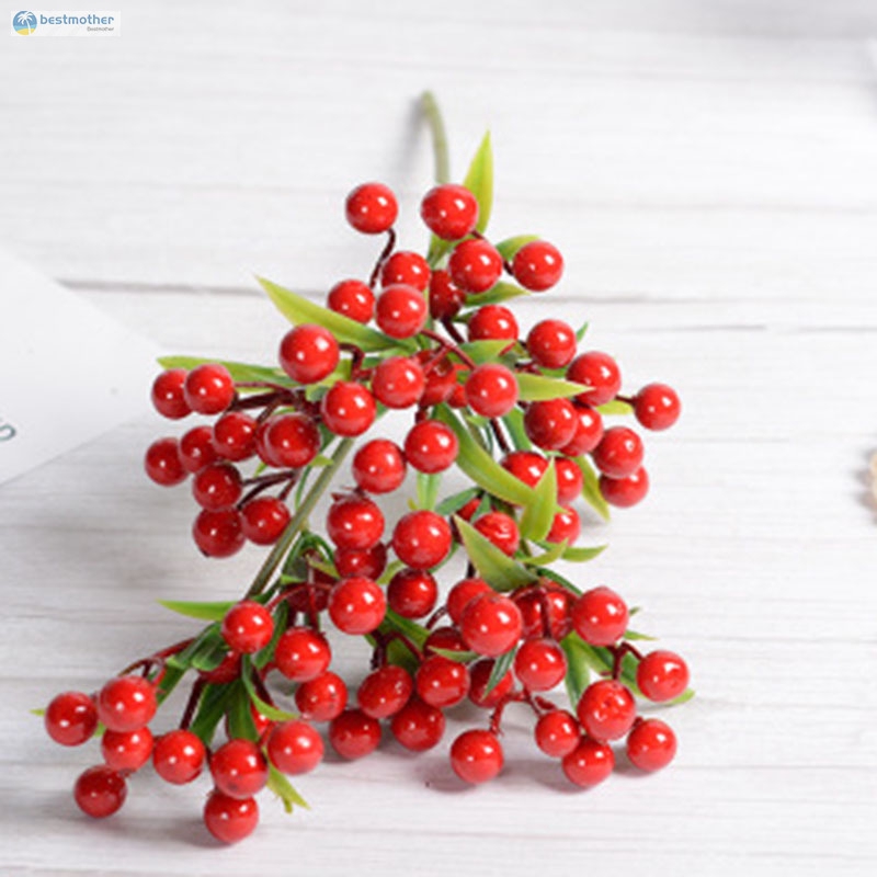 ✿BM✦ Ivy Red Berry Berries Bush Bouquet Christmas Vine Holly Xmas Festive Fern Home Office