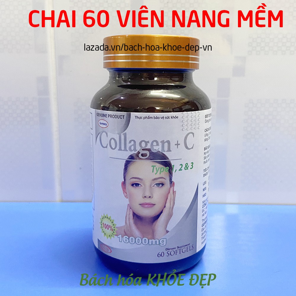 [Mã 77FMCGSALE1 giảm 10% đơn 250K] Viên uống đẹp da Collagen +C Type 123 giảm thâm nám tàn nhang - Hộp 60 viên | BigBuy360 - bigbuy360.vn