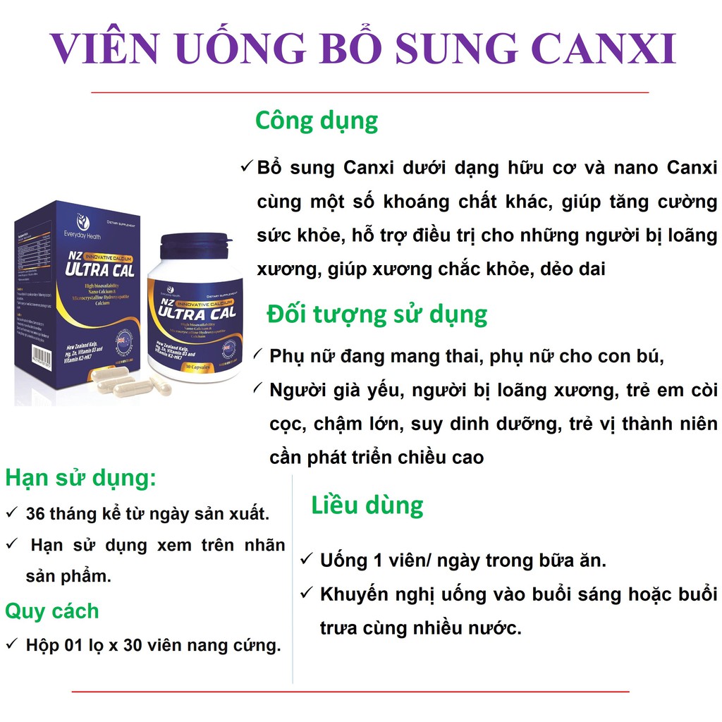 [BỔ SUNG CANXI] Viên uống bổ sung Calci cho phụ nữ mang thai và người thiếu calci người bị còi xương loãng xương | BigBuy360 - bigbuy360.vn